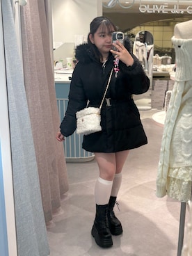 「厚底ブーツ」｜sanaさん（レディース・157cm）の冬コーディネート