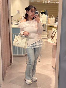 「OLIVE des OLIVE（オリーブデオリーブ）のアイテム」を使った、sanaさん（レディース・157cm）の春コーディネート