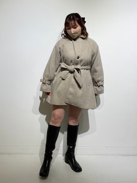「OLIVE des OLIVE（オリーブデオリーブ）のアイテム（その他アウター）」を使った、sanaさん（レディース・157cm）の冬コーディネート