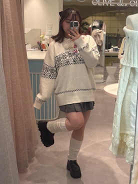 「アイテム（スカート）」を使った、sanaさん（レディース・157cm）の冬コーディネート