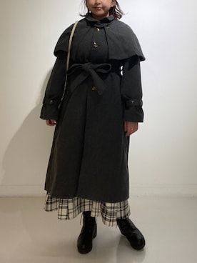 「OLIVE des OLIVE（オリーブデオリーブ）のアイテム（その他アウター）」を使った、sanaさん（レディース・157cm）の秋コーディネート