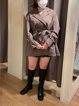 「羽織り」｜「アイテム（トレンチコート）」を使った、sanaさん（レディース・157cm）の夏コーディネート