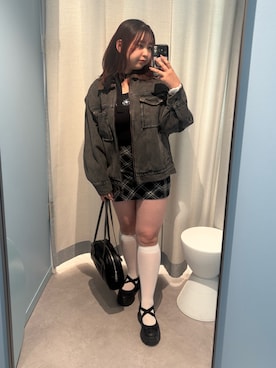 「アイテム（デニムジャケット）」を使った、sanaさん（レディース・157cm）の秋コーディネート