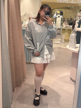 「アイテム（パーカー）」を使った、sanaさん（レディース・157cm）の夏コーディネート