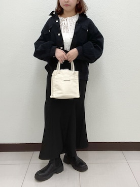 「OLIVE des OLIVE（オリーブデオリーブ）のアイテム（デニムジャケット）」を使った、sanaさん（レディース・157cm）の春コーディネート