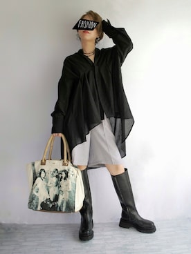 「ANYA HINDMARCH（アニヤハインドマーチ）のアイテム（バッグ）」を使った、ようなし太郎さん（レディース・160cm）の秋コーディネート