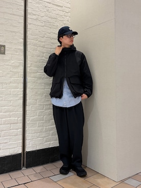 「URBAN RESEARCH DOORS（アーバンリサーチドアーズ）のSnow Peak Apparel　ASTERISK CAP（キャップ、ブルー系）」を使った、ITOさん（メンズ・180cm）の春コーディネート