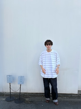 「アイテム（サングラス）」を使った、ITOさん（メンズ・180cm）の夏コーディネート