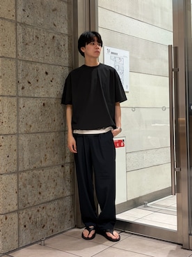 「URBAN RESEARCH DOORS（アーバンリサーチドアーズ）の『仁村紗和さん着用』『UR TECH』 サマシェア クルーネックTシャツ（Tシャツ/カットソー、ホワイト系）」を使った、ITOさん（メンズ・180cm）の夏コーディネート