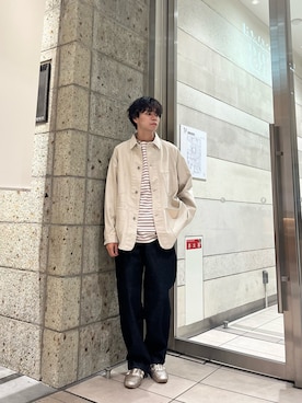 「アイテム（カバーオール）」を使った、ITOさん（メンズ・180cm）の夏コーディネート