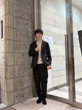 「アイテム（テーラードジャケット）」を使った、ITOさん（メンズ・180cm）の冬コーディネート