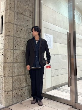 「トレンド秋素材コーデ」｜「アイテム（その他アウター）」を使った、ITOさん（メンズ・180cm）の秋コーディネート