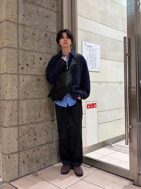 「URBAN RESEARCH DOORS（アーバンリサーチドアーズ）のFORK&SPOON　ジップスウェットカーディガン（カーディガン/ボレロ、ブルー系）」を使った、ITOさん（メンズ・180cm）の春コーディネート