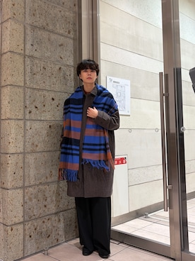 「アイテム（ステンカラーコート）」を使った、ITOさん（メンズ・180cm）の冬コーディネート