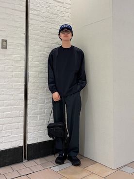 「URBAN RESEARCH DOORS（アーバンリサーチドアーズ）の『UR TECH』『抗菌/防臭』10.5オンス ヘビーウェイト LONG-SLEEVE T-SHIRTS（Tシャツ/カットソー、グレー系）」を使った、ITOさん（メンズ・180cm）の春コーディネート