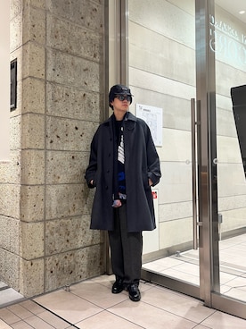 「アイテム（ステンカラーコート）」を使った、ITOさん（メンズ・180cm）の秋コーディネート