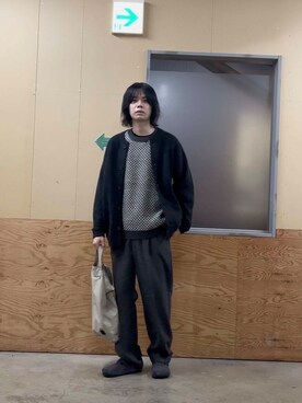 「URBAN RESEARCH DOORS（アーバンリサーチドアーズ）のウールブレンドネップワンタックパンツ（その他パンツ）」を使った、ITOさん（メンズ・180cm）の秋コーディネート