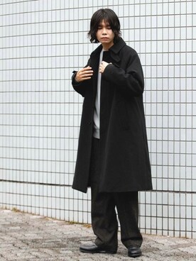 「アイテム（ステンカラーコート）」を使った、ITOさん（メンズ・180cm）の冬コーディネート