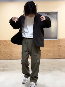 「FORK&SPOON（フォークアンドスプーン）のFORK&SPOON　カーゴパンツ（カーゴパンツ）」を使った、ITOさん（メンズ・180cm）の夏コーディネート