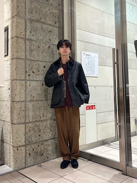 「トレンド秋素材コーデ」｜「アイテム（パンツ）」を使った、ITOさん（メンズ・180cm）の秋コーディネート