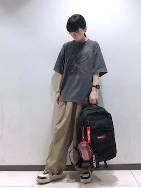 「アイテム（ポーチ）」を使った、MAMIさん（レディース・160cm）の夏コーディネート
