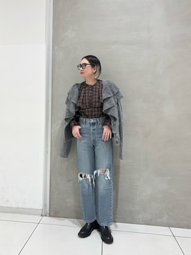 「アイテム（ニット/セーター）」を使った、makiさん（レディース・157cm・40代）の秋コーディネート