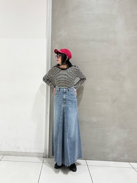 「URBAN RESEARCH（アーバンリサーチ）のアイテム（ローファー）」を使った、makiさん（レディース・157cm）の夏コーディネート