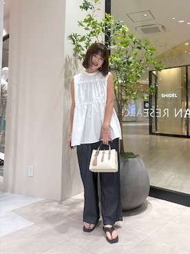 「ミニワンピース」｜莉央さん（レディース・166cm）の夏コーディネート