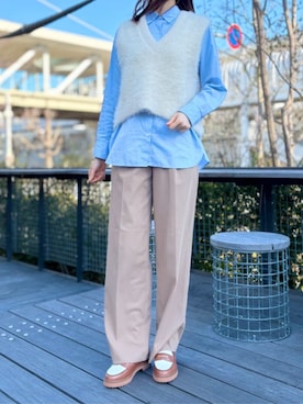 「REGAL（リーガル）のリーガル レディース F79R ローファー（ローファー、ブラウン系）」を使った、regal foot communityさん（メンズ・171cm）の春コーディネート