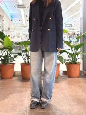 「REGAL（リーガル）のリーガル レディース F79R ローファー（ローファー、ブラック系）」を使った、regal foot communityさん（メンズ・171cm）の春コーディネート