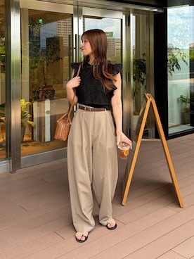 「IACUCCI（イアクッチ）のアイテム」を使った、ayaさん（レディース・161cm）の夏コーディネート