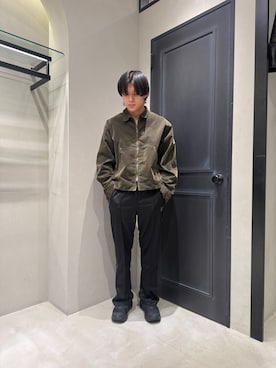 「アイテム（カバーオール）」を使った、森康雄さん（メンズ・178cm）の秋コーディネート