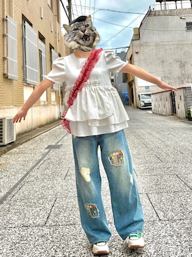 「Freada（フリーダ）のアイテム（パンツ）」を使った、しゃけさん（レディース・152cm）の秋コーディネート