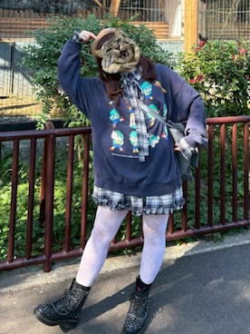 「アイテム（ハンチング/ベレー帽）」を使った、しゃけさん（レディース・152cm）の秋コーディネート