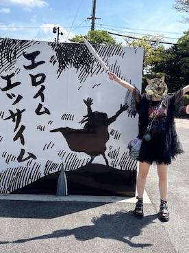 「CIAOPANIC（チャオパニック）のアイテム」を使った、しゃけさん（レディース・152cm）の夏コーディネート