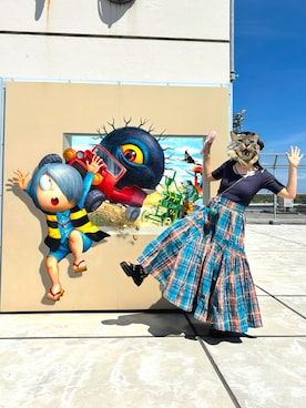 「アイテム（バッグ、ブルー系）」を使った、しゃけさん（レディース・152cm）の夏コーディネート