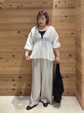 「アイテム（タンクトップ）」を使った、テソ子さん（レディース・162cm・30代）の夏コーディネート