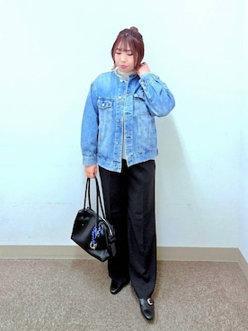 「アイテム（デニムジャケット）」を使った、テソ子さん（レディース・162cm・30代）の秋コーディネート