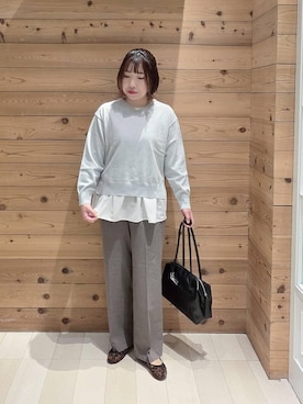 「GLOBAL WORK（グローバルワーク）のらくっション撥水バレエ/135873（バレエシューズ、その他）」を使った、テソ子さん（レディース・162cm）の春コーディネート