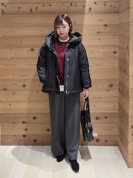 「アイテム（ダウンジャケット/コート）」を使った、テソ子さん（レディース・162cm・30代）の秋コーディネート