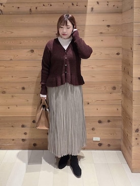 「アイテム（チェスターコート）」を使った、テソ子さん（レディース・162cm・30代）の冬コーディネート