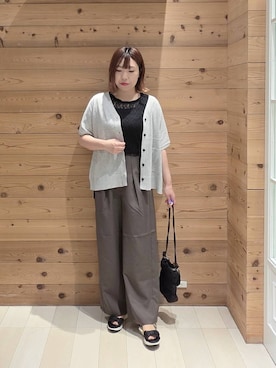 「GLOBAL WORK（グローバルワーク）のアイテム（トップス）」を使った、テソ子さん（レディース・162cm）の夏コーディネート