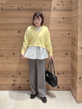 「GLOBAL WORK（グローバルワーク）のエアかる厚底ローファー/136031（ローファー、ブラック系）」を使った、テソ子さん（レディース・162cm）の春コーディネート