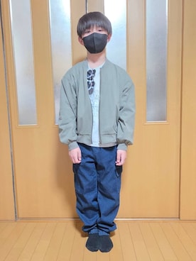 「GLOBAL WORK（グローバルワーク）のアイテム（ジャケット/アウター）」を使った、テソ子さん（キッズ・141cm）の春コーディネート