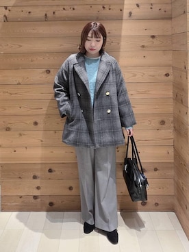 「アイテム（チェスターコート）」を使った、テソ子さん（レディース・162cm・30代）の冬コーディネート