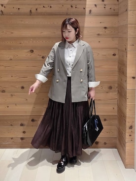 「アイテム（ボストンバッグ）」を使った、テソ子さん（レディース・162cm・30代）の秋コーディネート