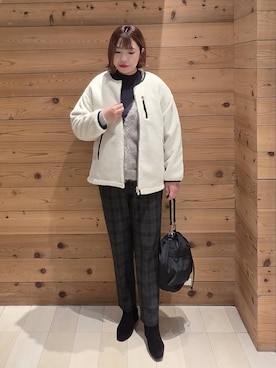 「アイテム（ブルゾン）」を使った、テソ子さん（レディース・162cm・30代）の秋コーディネート