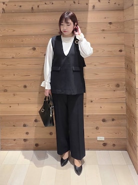 「GLOBAL WORK（グローバルワーク）のアイテム（アクセサリー）」を使った、テソ子さん（レディース・162cm）の冬コーディネート