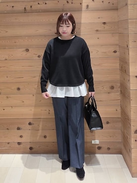 「アイテム（チェスターコート）」を使った、テソ子さん（レディース・162cm・30代）の冬コーディネート