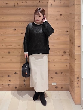 「アイテム（チェスターコート）」を使った、テソ子さん（レディース・162cm）の秋コーディネート